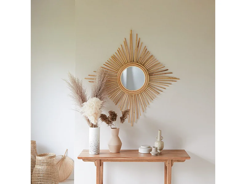 Specchio in rattan 80 Isidore naturale