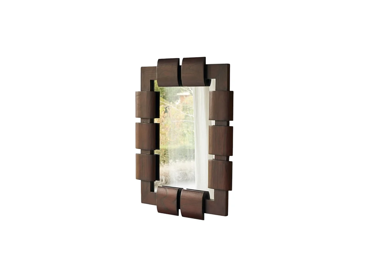 Specchio in legno di mindi 85x67,5 cm Isaac