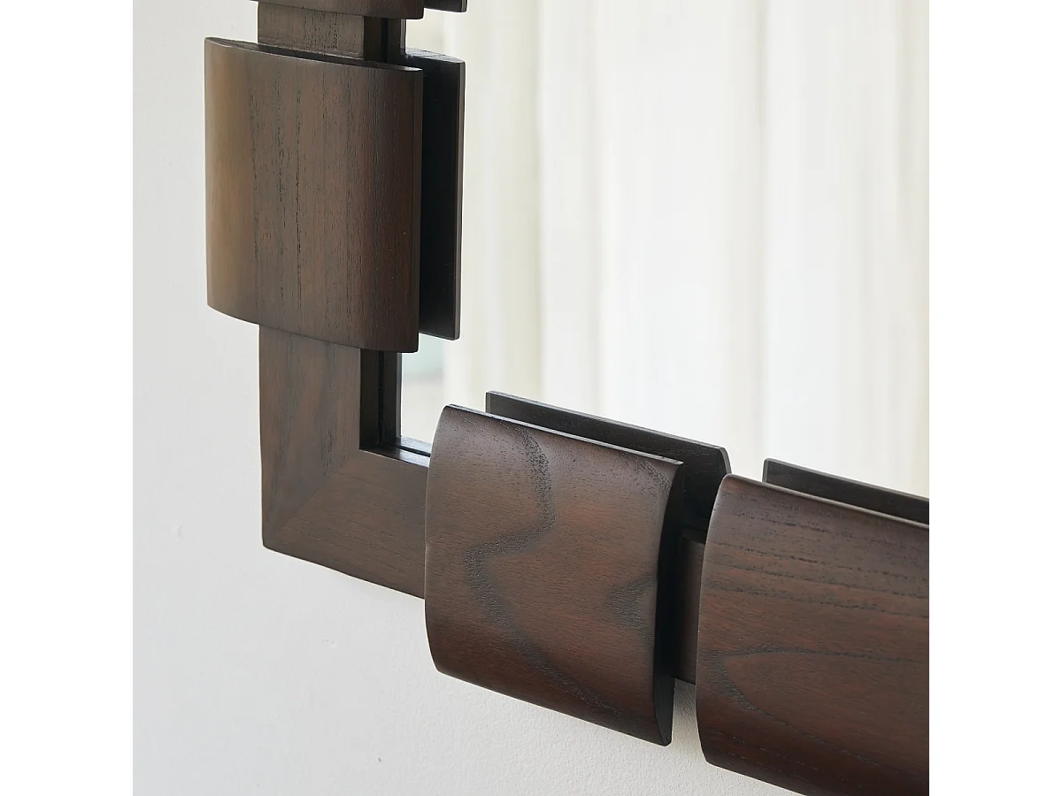 Specchio in legno di mindi 85x67,5 cm Isaac