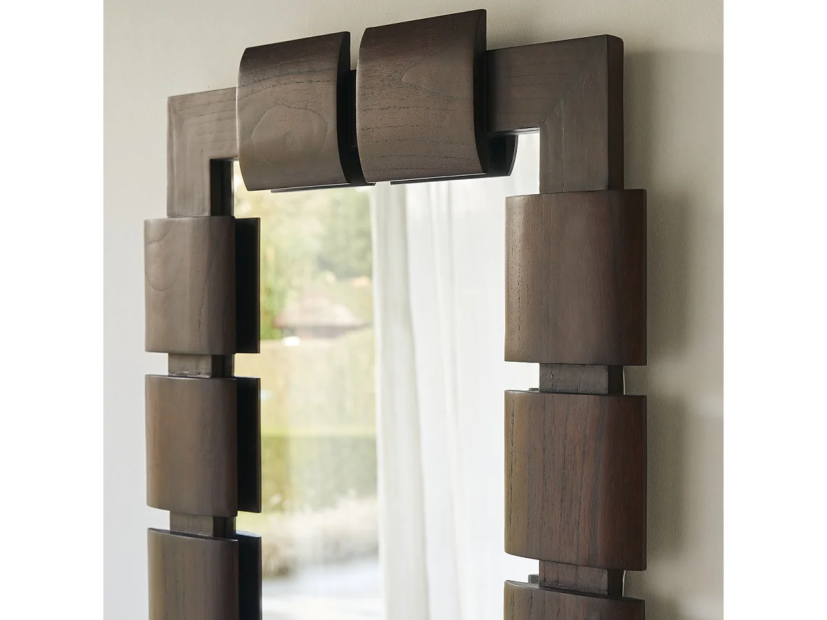 Specchio in legno di mindi 85x67,5 cm Isaac