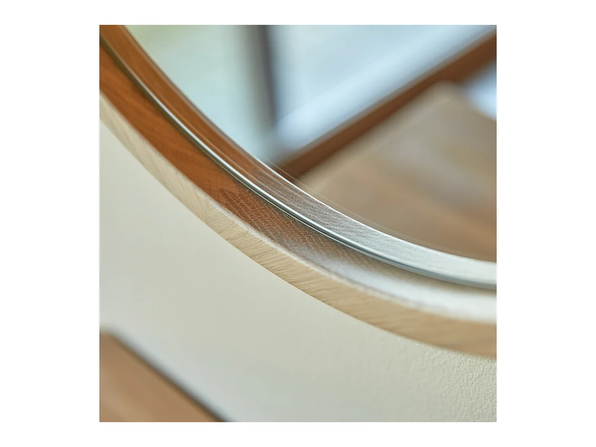 Runder Spiegel Fanie aus massivem Eichenholz 50 × 50