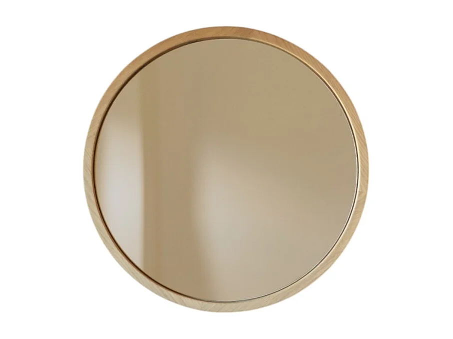 Specchio rotondo in legno massello di rovere 50x50 Fanie
