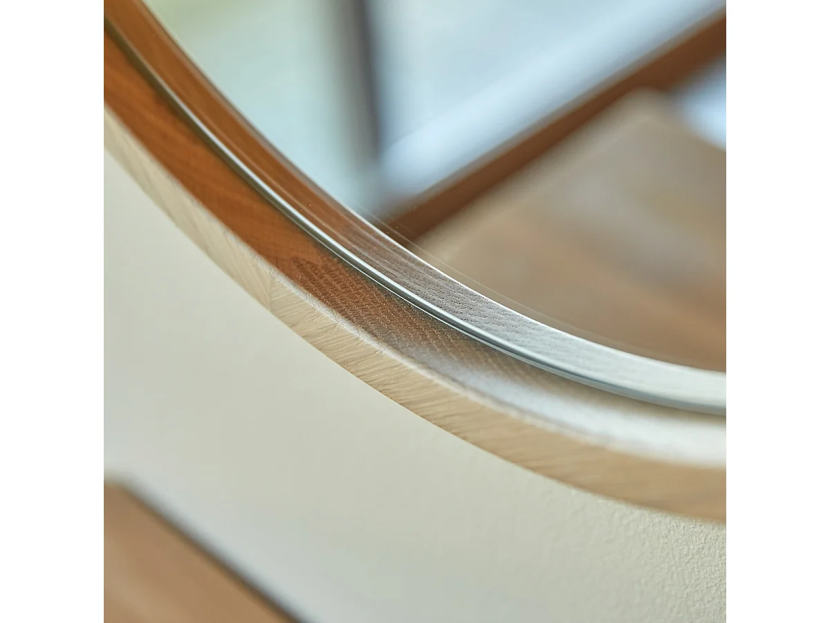 Specchio rotondo in legno massello di rovere 50x50 Fanie