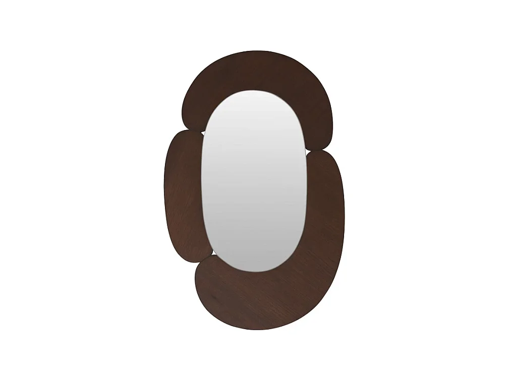 Specchio ovale in legno mindi scuro 75x115 Eda