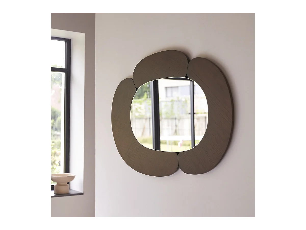 Specchio ovale in legno mindi scuro 75x115 Eda