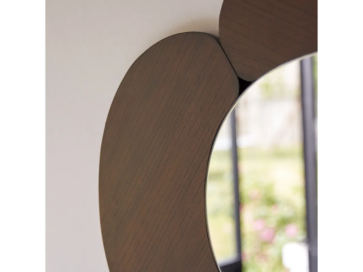 Ovaler Spiegel aus dunklem Mindiholz 75x115 cm Eda