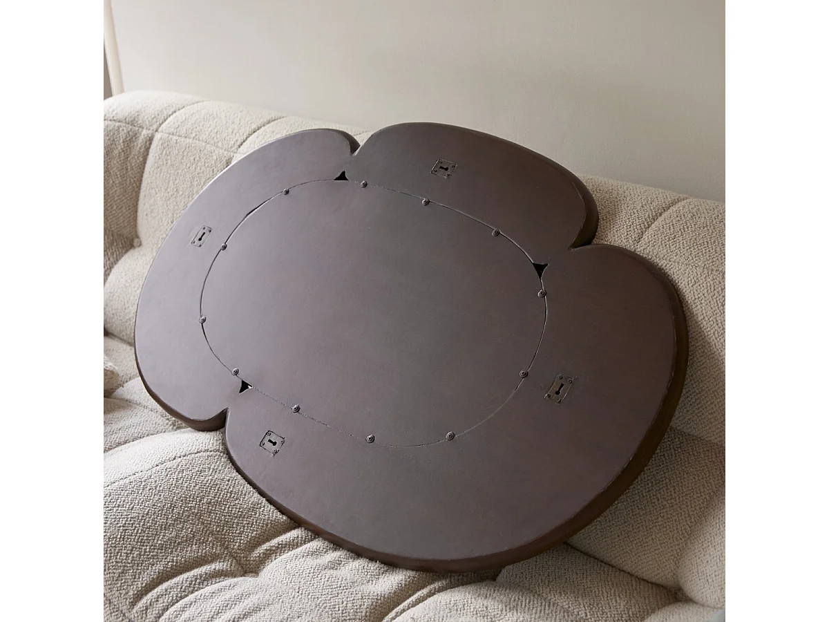 Ovaler Spiegel aus dunklem Mindiholz 75x115 cm Eda