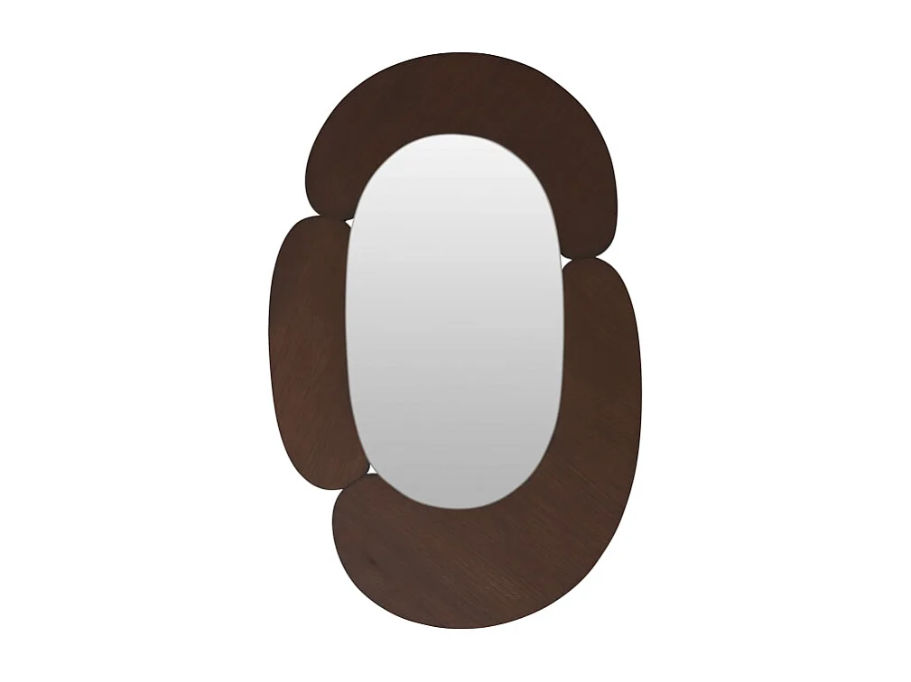 Ovaler Spiegel aus dunklem Mindiholz 75x115 cm Eda
