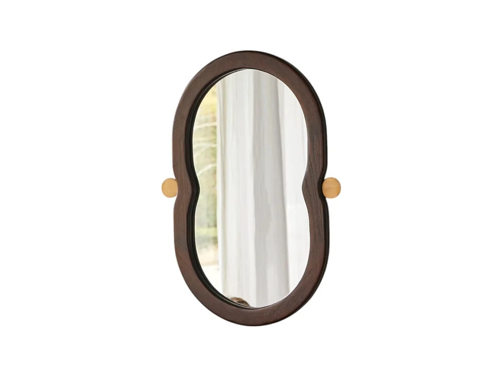 Specchio in legno di mindi 80x50 cm Agate