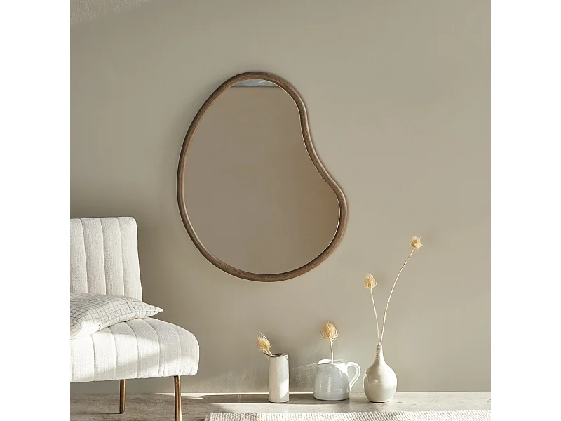 Specchio in legno di mindi 85 x 65 Dim