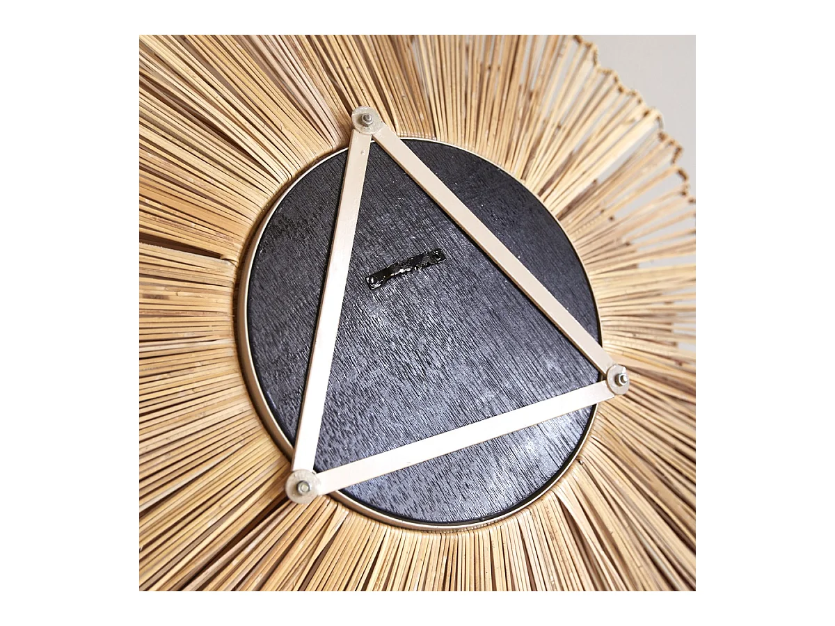 Specchio rotondo in fibre naturali 70 cm Pia