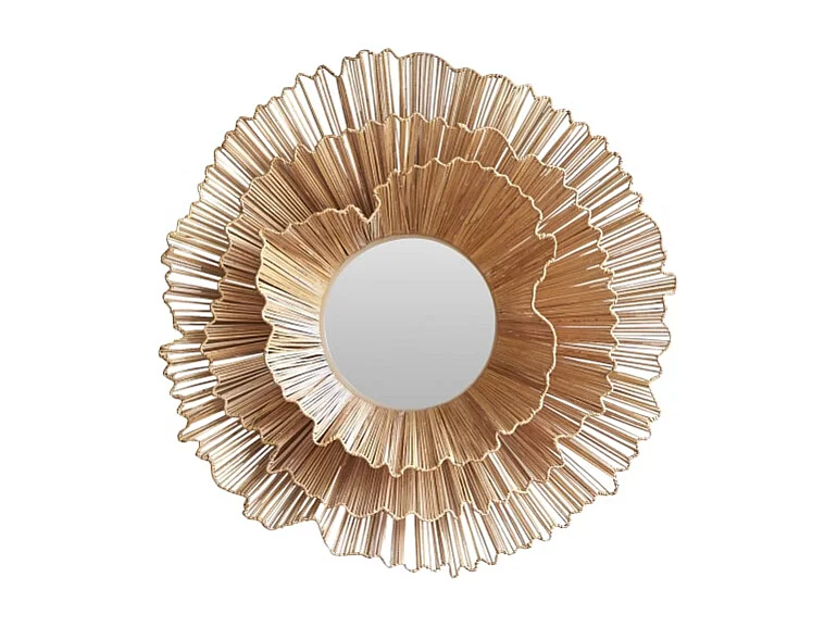 Specchio rotondo in fibre naturali 70 cm Pia