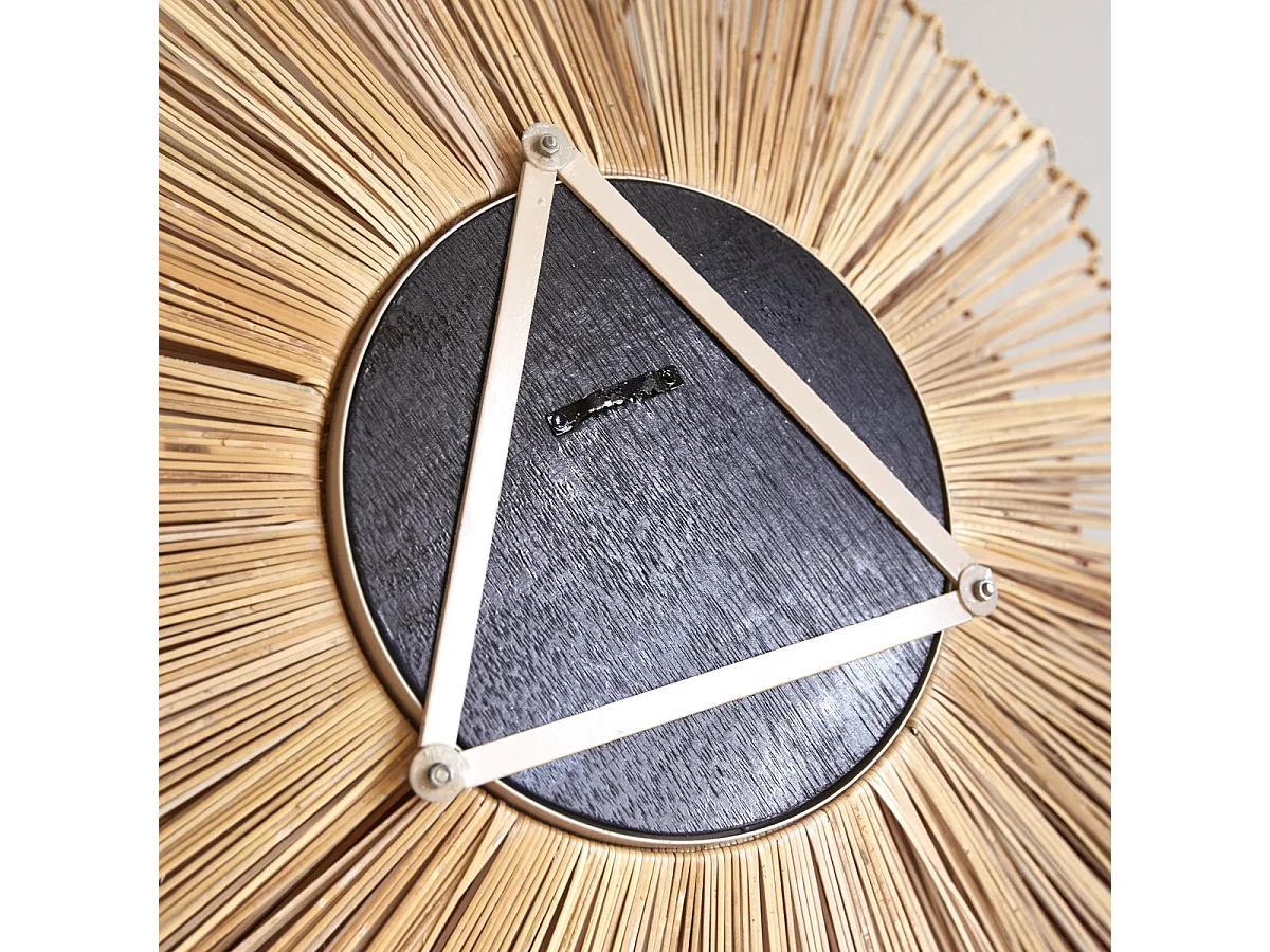 Runder Spiegel Pia mit Rahmen aus Naturfasern 70 cm