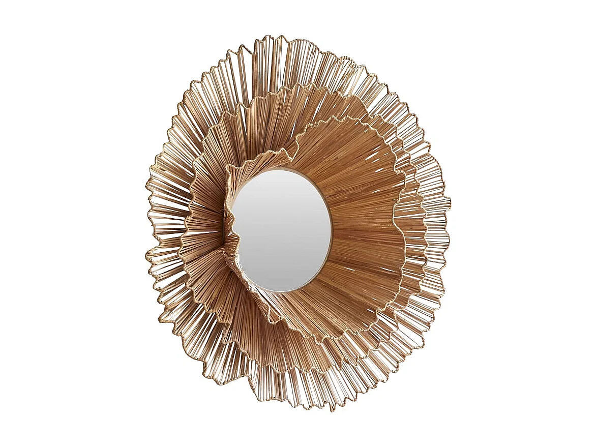 Runder Spiegel Pia mit Rahmen aus Naturfasern 70 cm