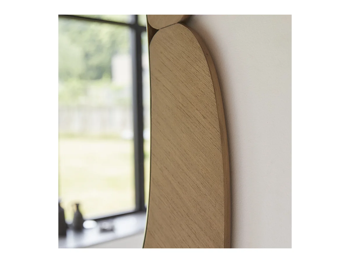 Ovaler Spiegel aus hellem Mindiholz 115x75 Eda