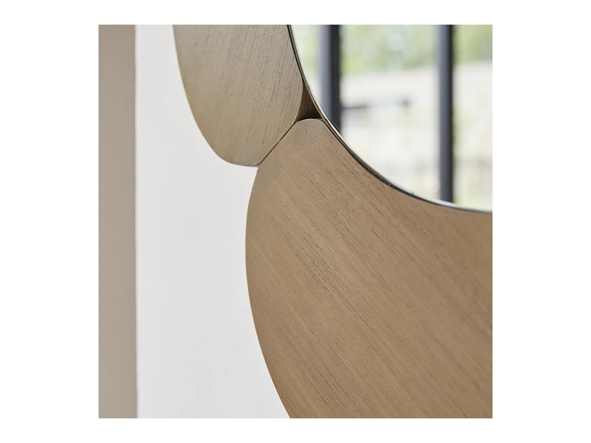 Ovaler Spiegel aus hellem Mindiholz 115x75 Eda