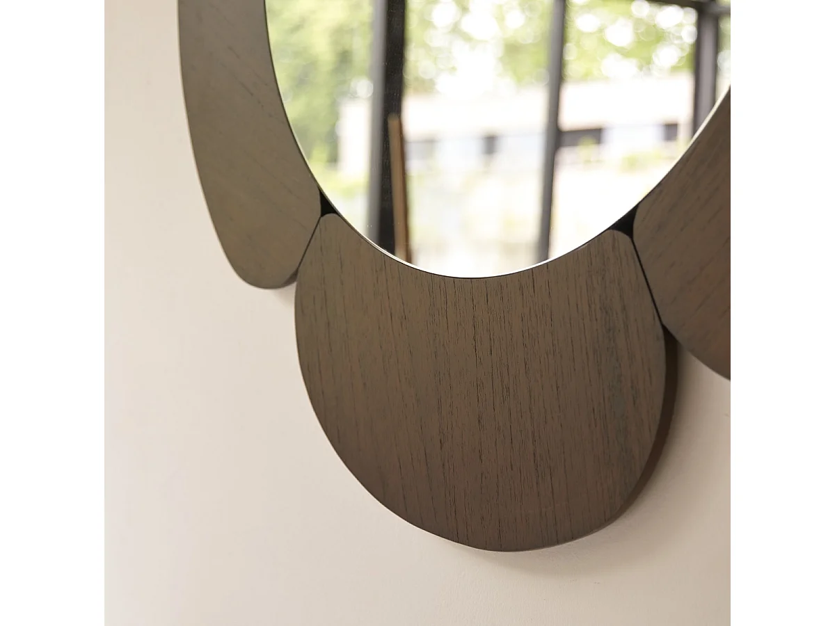 Spiegel Sara mit dunklem Mindiholz-Rahmen 110 x 110