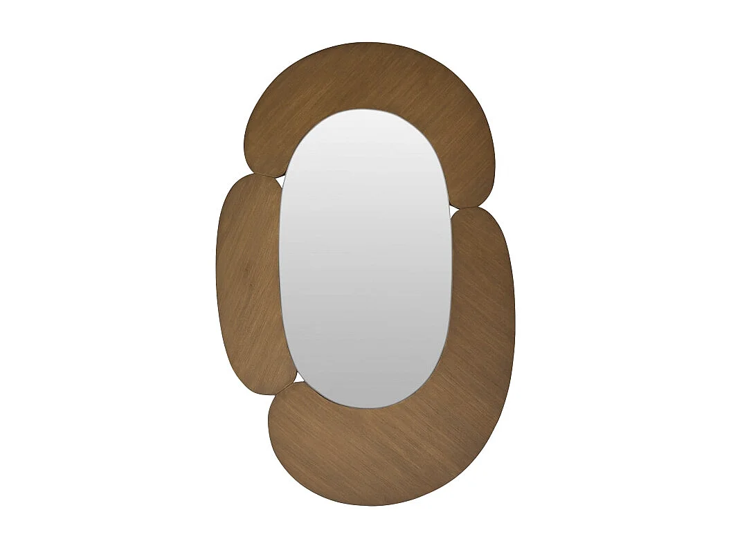 Ovaler Spiegel aus hellem Mindiholz 75x115 Eda