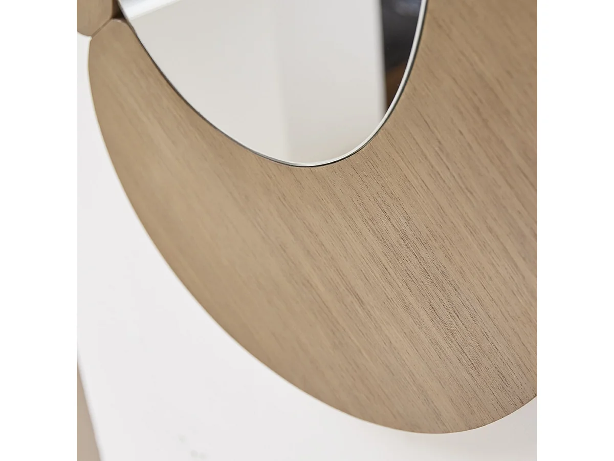 Ovaler Spiegel aus hellem Mindiholz 75x115 Eda