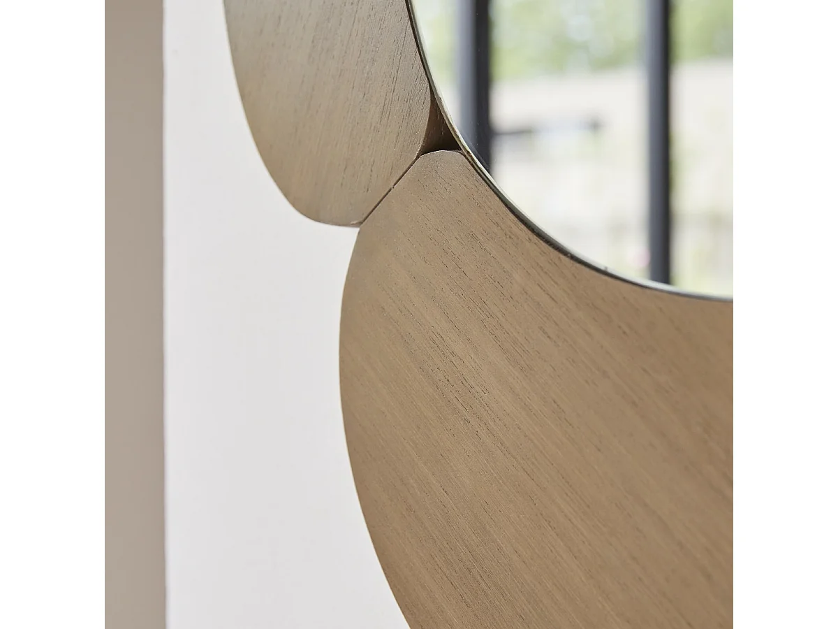 Ovaler Spiegel aus hellem Mindiholz 75x115 Eda