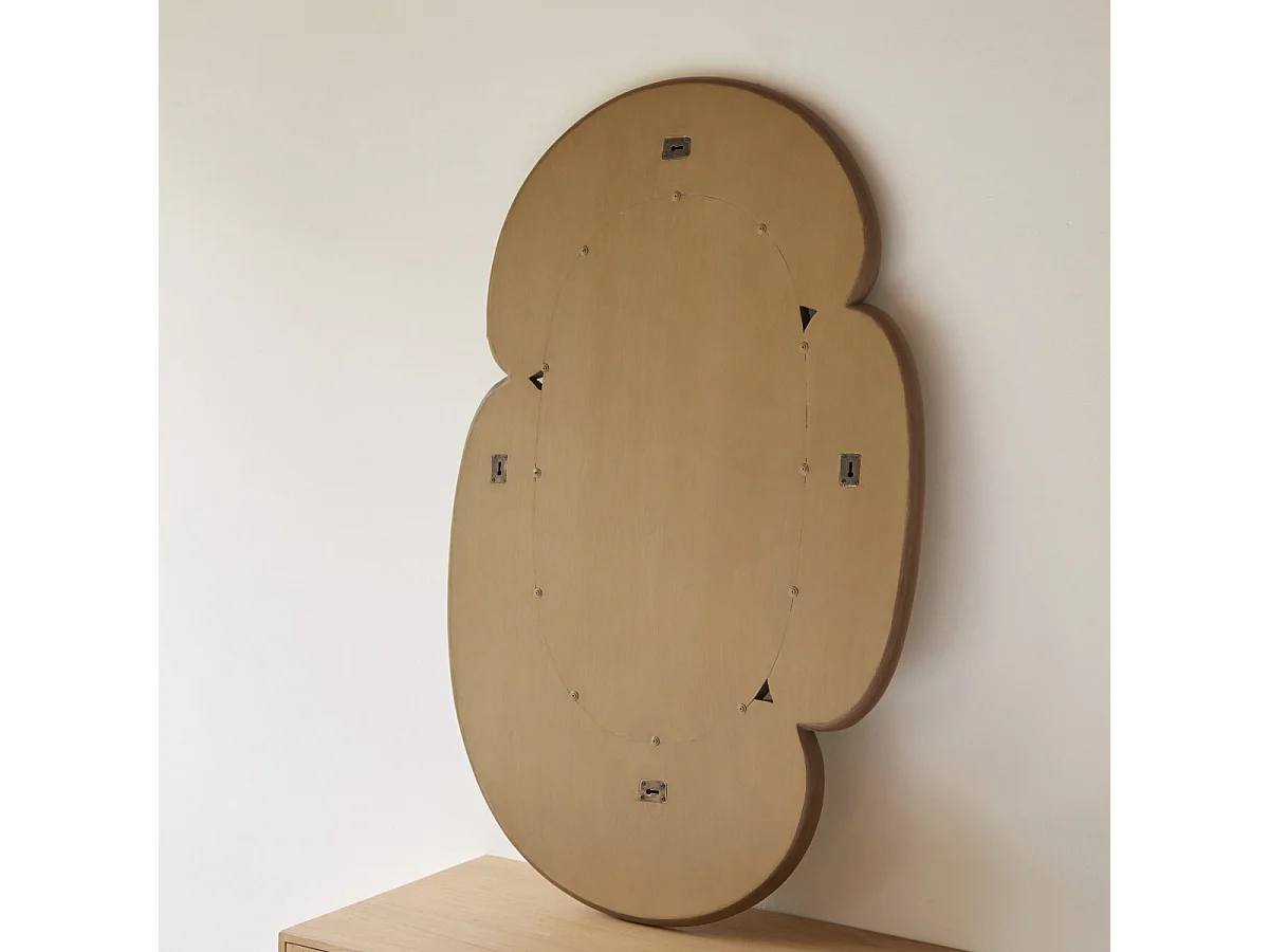 Ovaler Spiegel aus hellem Mindiholz 75x115 Eda