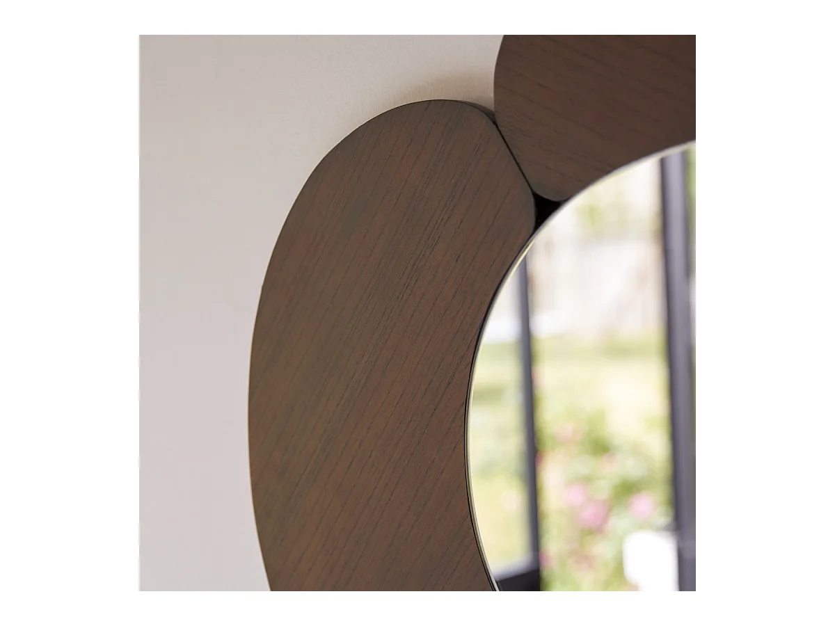 Miroir ovale en bois de mindi foncé 115x75 Eda