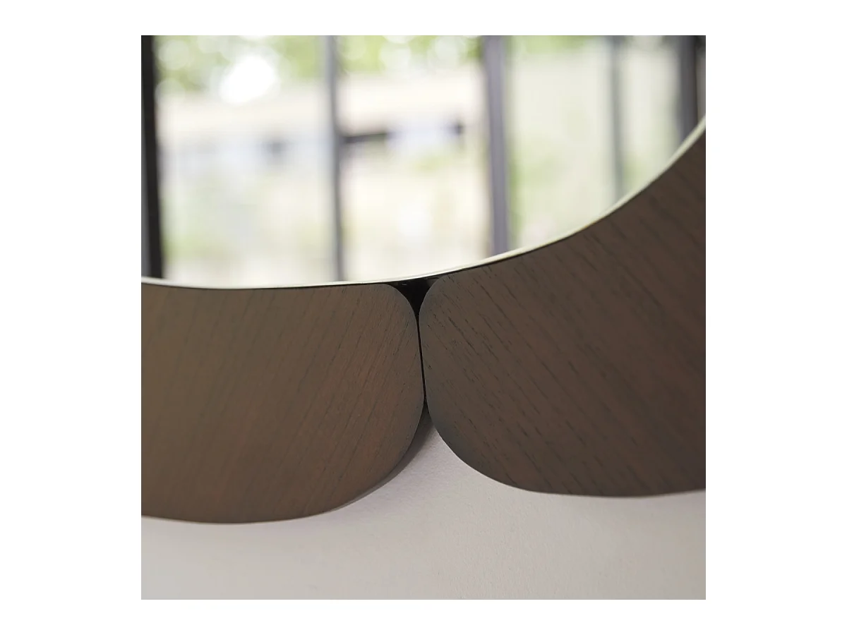 Miroir ovale en bois de mindi foncé 115x75 Eda