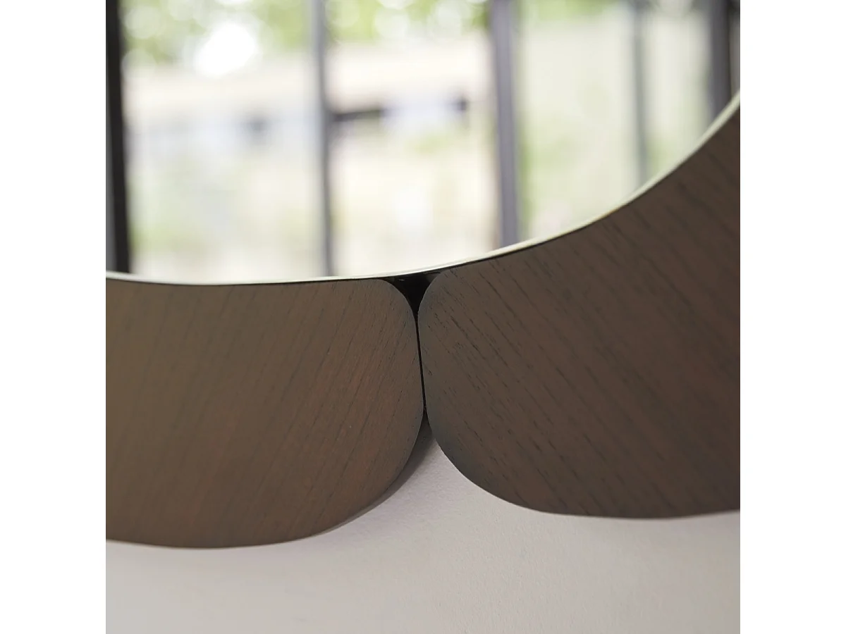 Miroir ovale en bois de mindi foncé 115x75 Eda