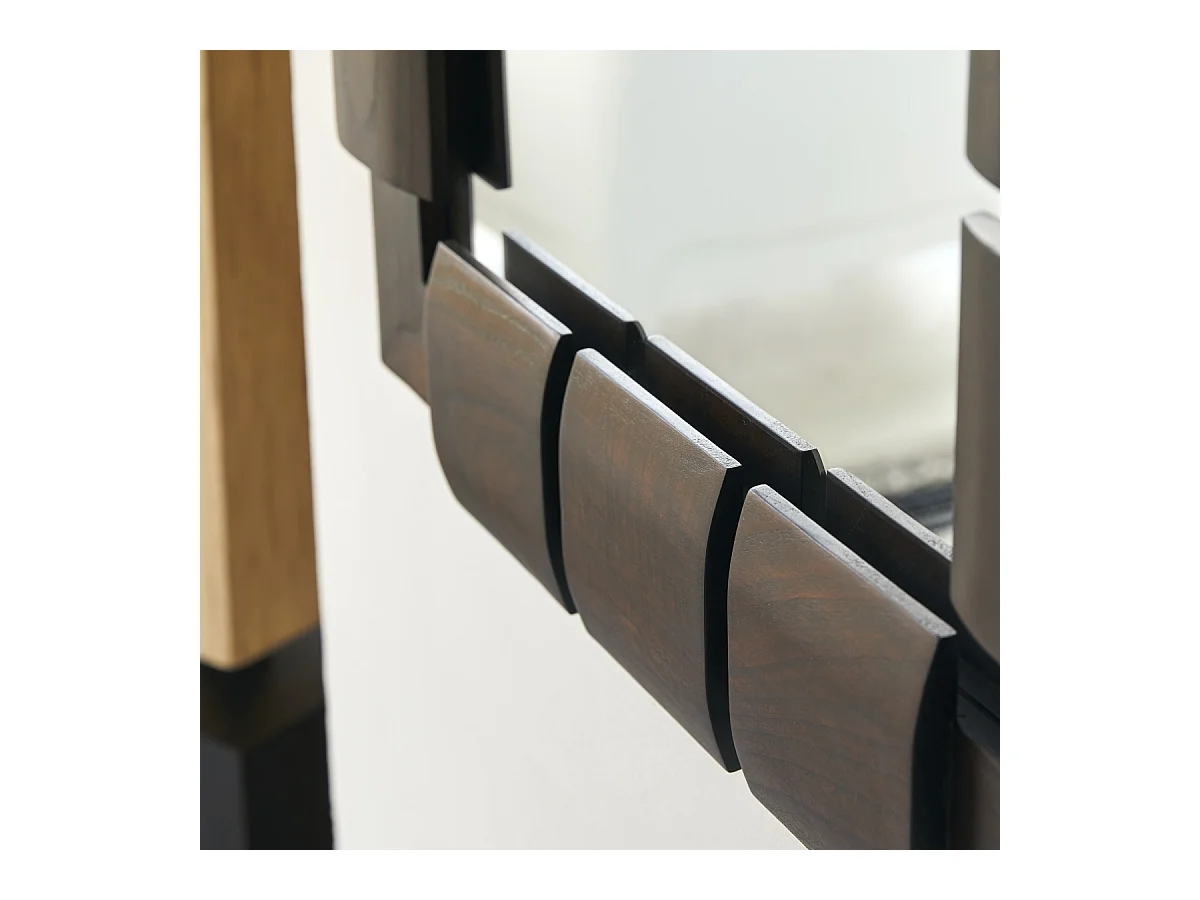 Specchio in legno di mindi 100x80 cm Isaac