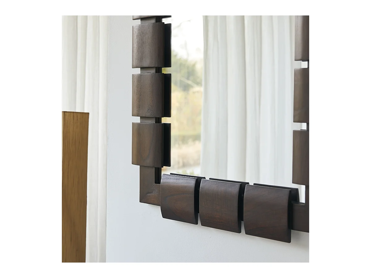 Specchio in legno di mindi 100x80 cm Isaac