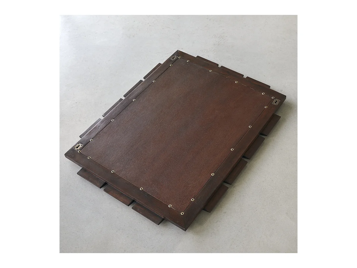 Specchio in legno di mindi 100x80 cm Isaac