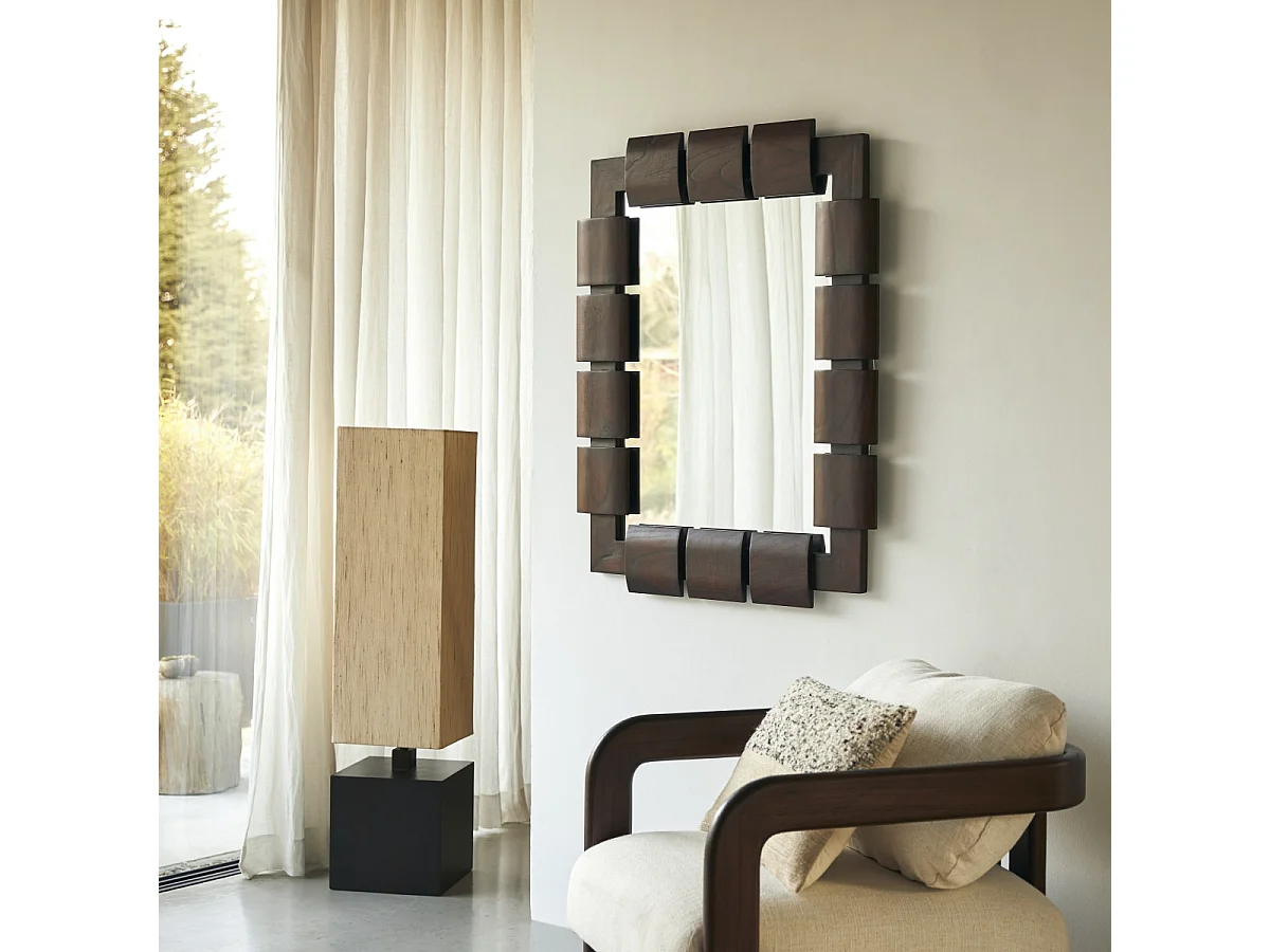 Miroir en bois de mindi 100x80 cm Isaac