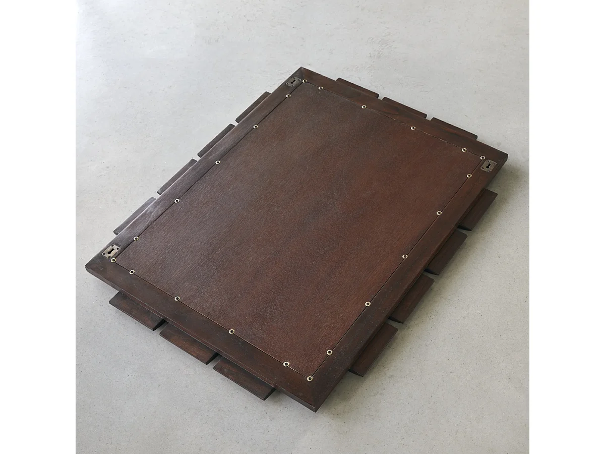 Specchio in legno di mindi 100x80 cm Isaac