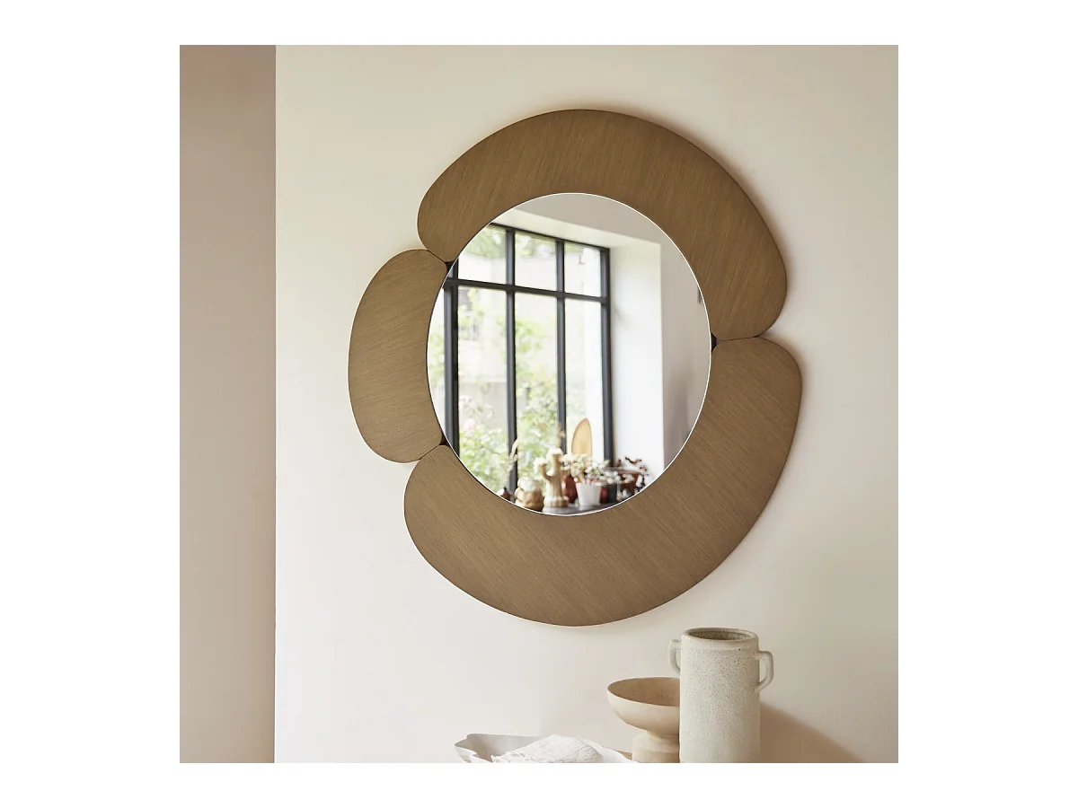 Spiegel mit hellem Mindiholz-Rahmen 110 x 110 Sara