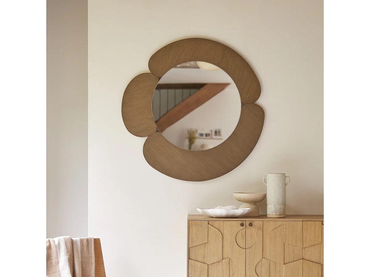 Spiegel mit hellem Mindiholz-Rahmen 110 x 110 Sara