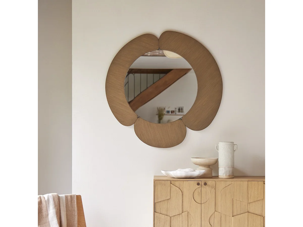 Spiegel mit hellem Mindiholz-Rahmen 110 x 110 Sara