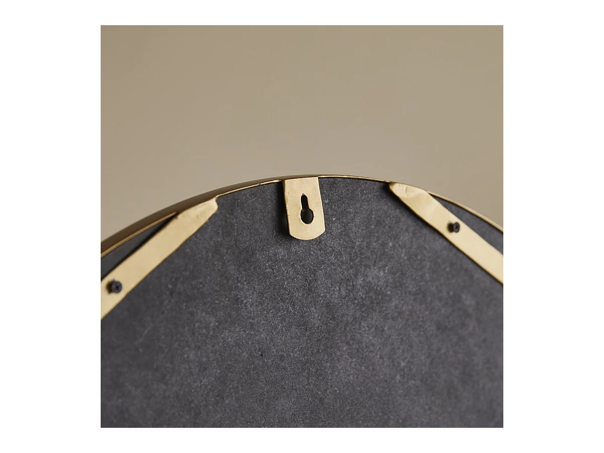 Specchio rotondo in metallo e legno da 60 cm Andrea