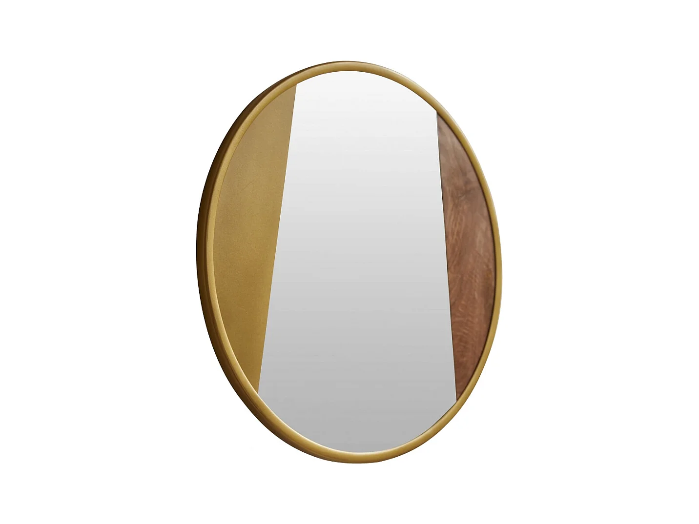 Specchio rotondo in metallo e legno da 60 cm Andrea