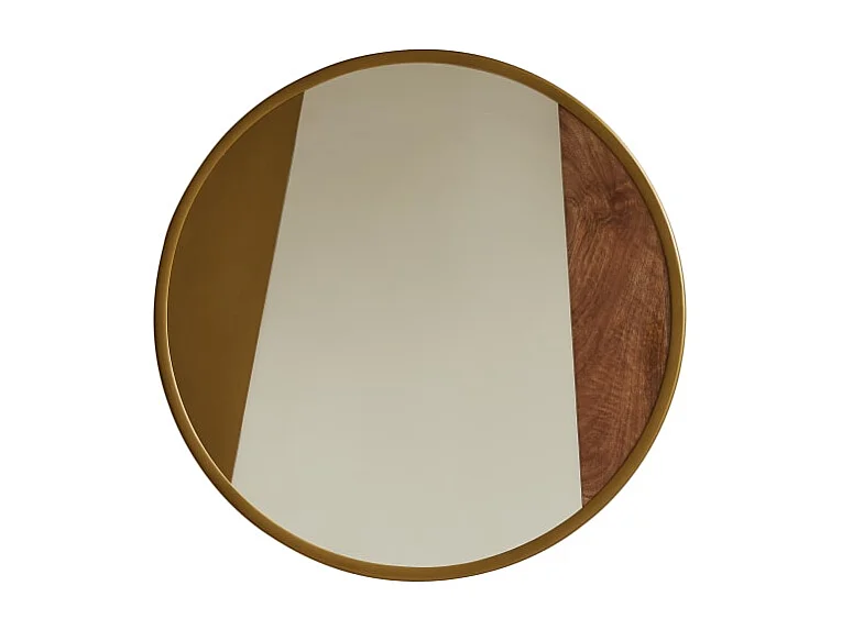 Specchio rotondo in metallo e legno da 60 cm Andrea