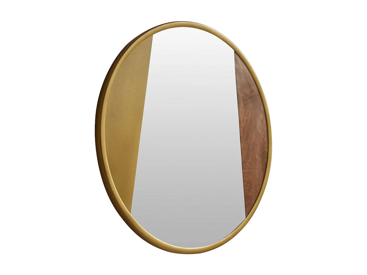 Specchio rotondo in metallo e legno da 60 cm Andrea