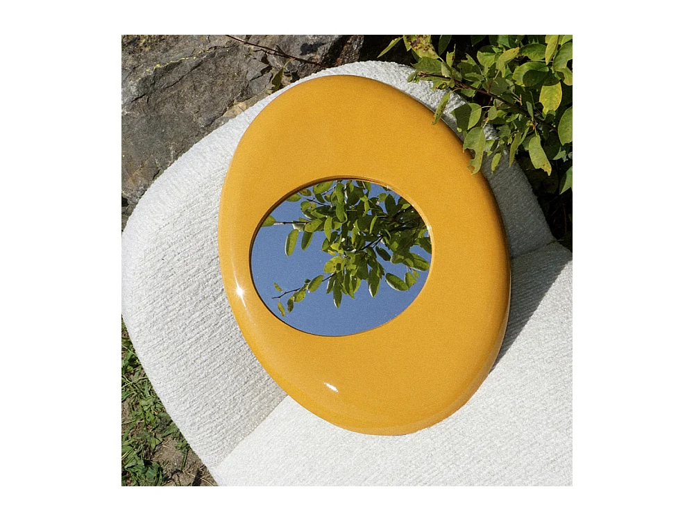 Vinta - Miroir en aluminium 39,5x51cm - Jaune