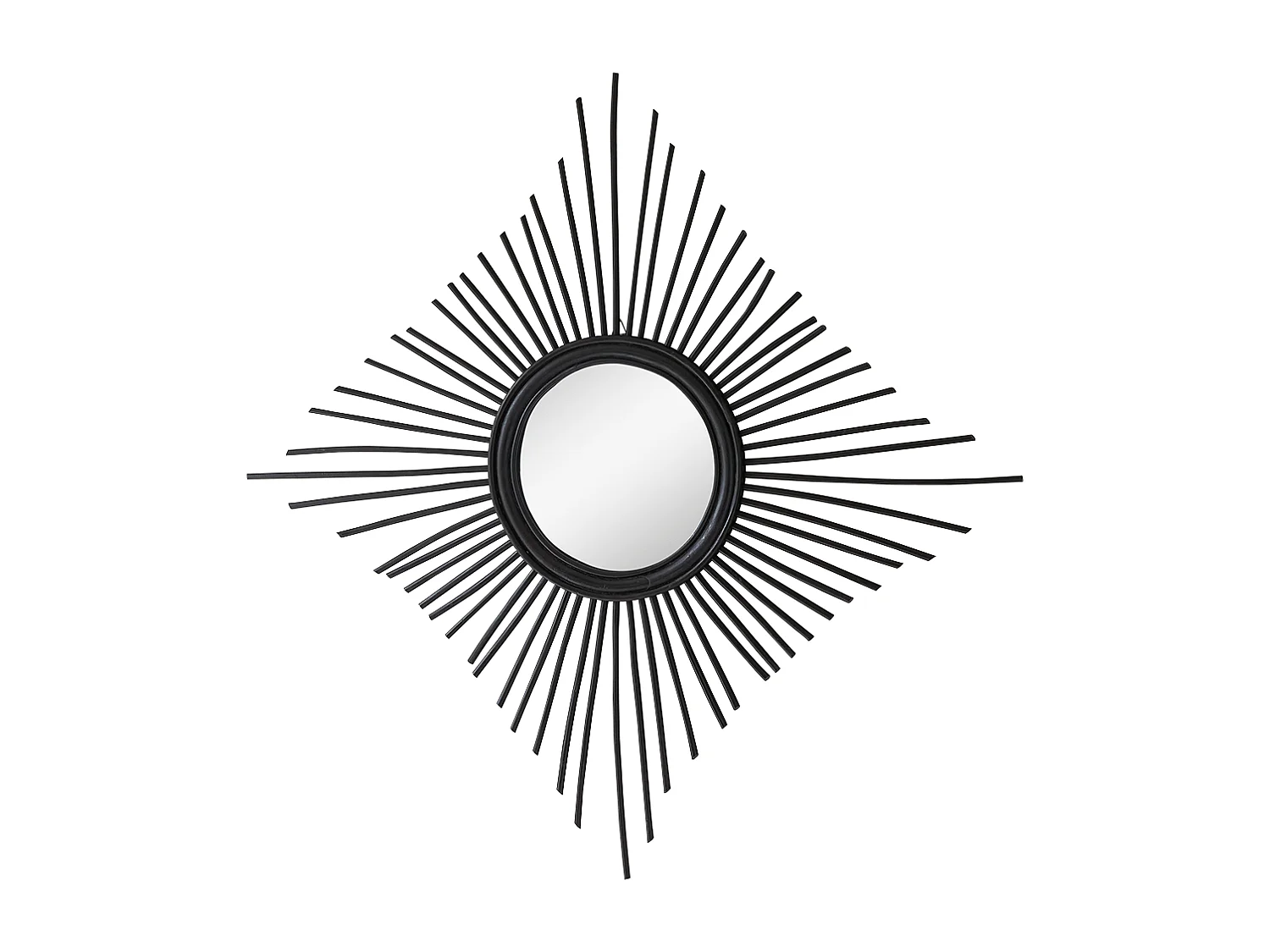 Miroir en tiges rotin 80 Isidore noir