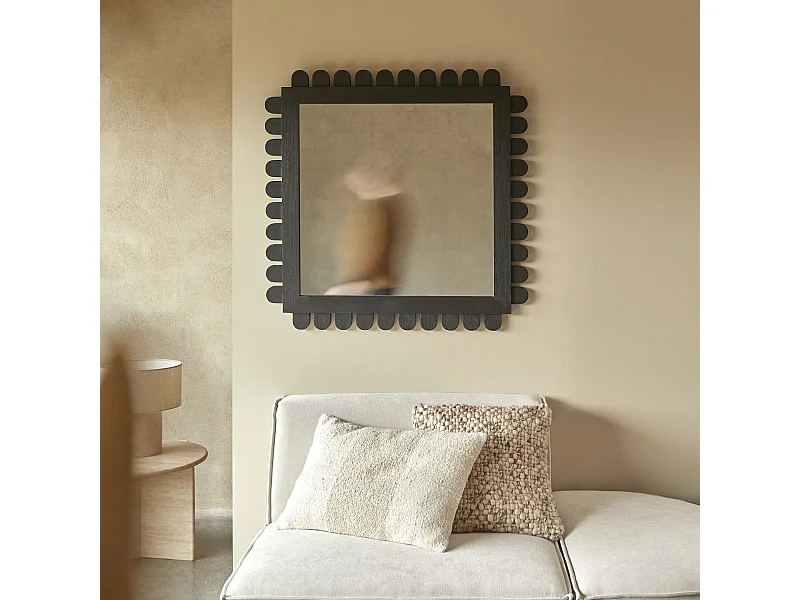Miroir en bois de mindi 92x92 cm Luca