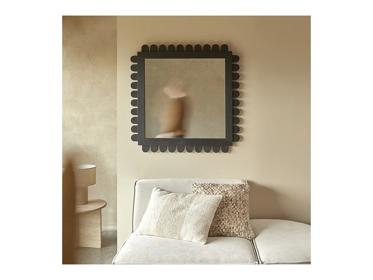 Specchio in legno di mindi 92x92 cm Luca