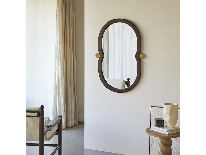 Miroir en bois de mindi 105x65 cm Agate