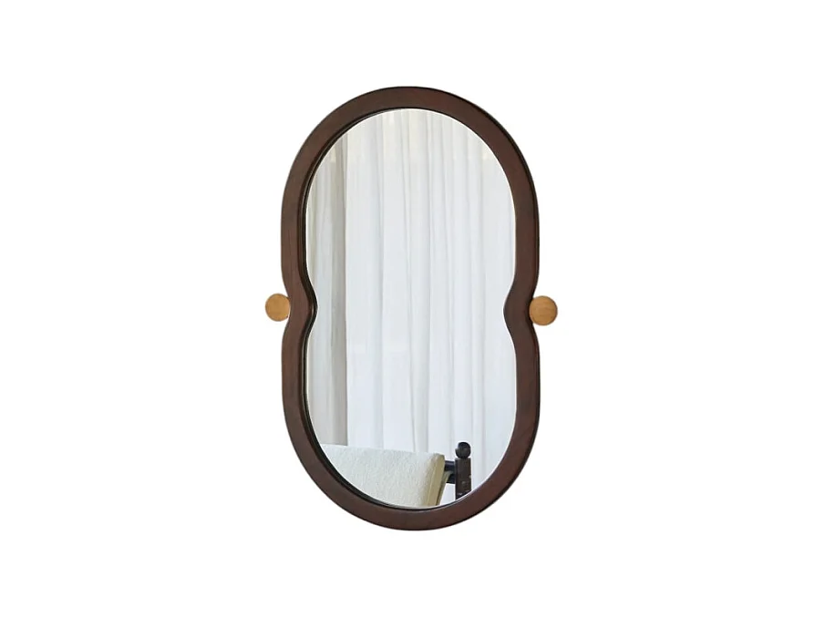 Specchio in legno di mindi 105x65 cm Agate