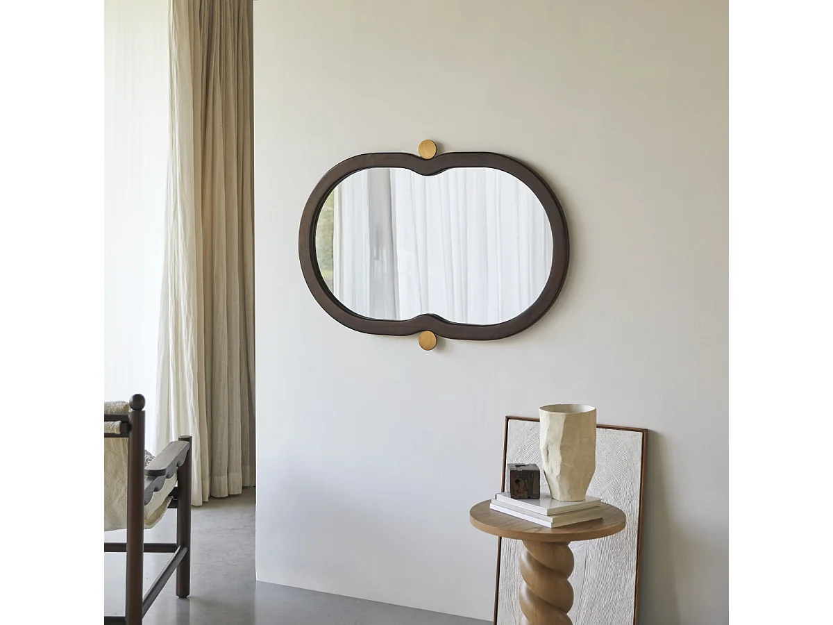 Specchio in legno di mindi 105x65 cm Agate