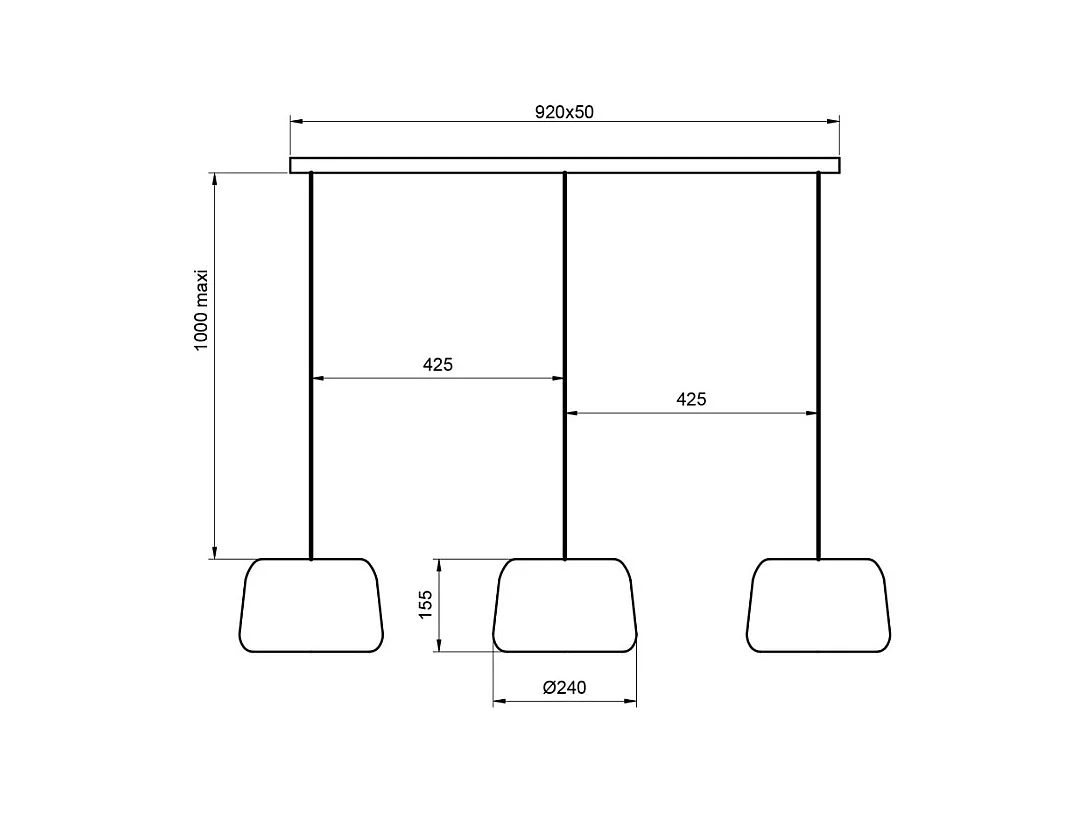 Suspension 3 abat-jours XENIA