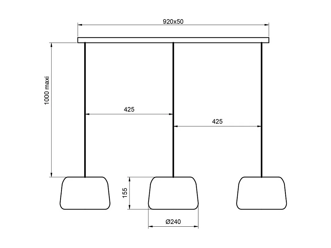 Suspension 3 abat-jours XENIA