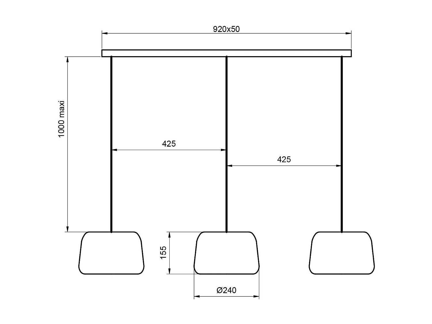 Suspension 3 abat-jours XENIA